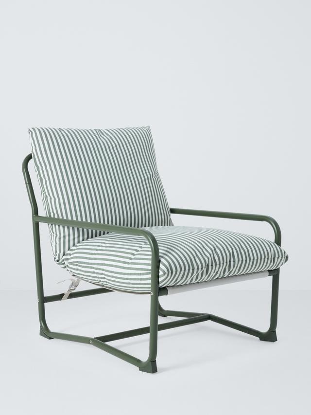 John Lewis Marcy Sling Rust-Free Steel Frame Single Garden Chair - Green