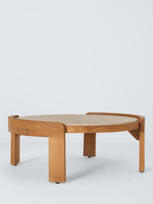 John Lewis Terra Oiled Teak Wood Round Garden Coffee Table - Dia. 90cm