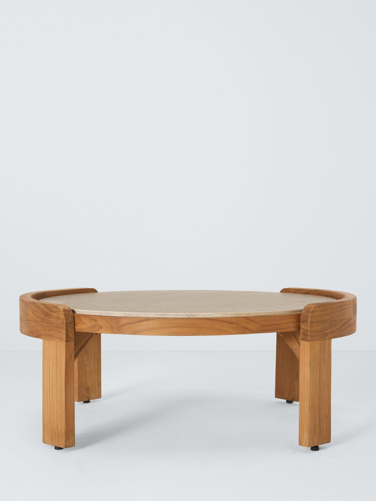 John Lewis Terra Oiled Teak Wood Round Garden Coffee Table - Dia. 90cm