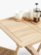 John Lewis Foldable Wooden 2-Seater Garden Table & Chairs Set - Natural