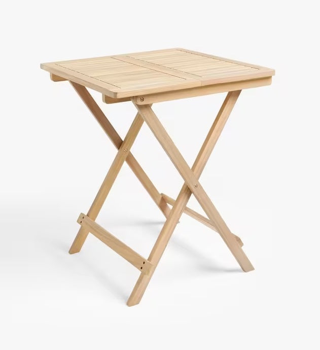 John Lewis Foldable Wooden 2-Seater Garden Table & Chairs Set - Natural