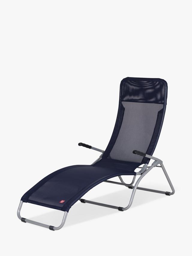 Fiam Samba Fully Assembled Folding Adjustable Garden Sun Lounger Chair Navy