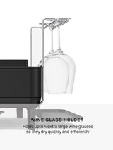Simplehuman Steel Frame Kitchen Anti-Residue Dish Rack - Matte Black Steel
