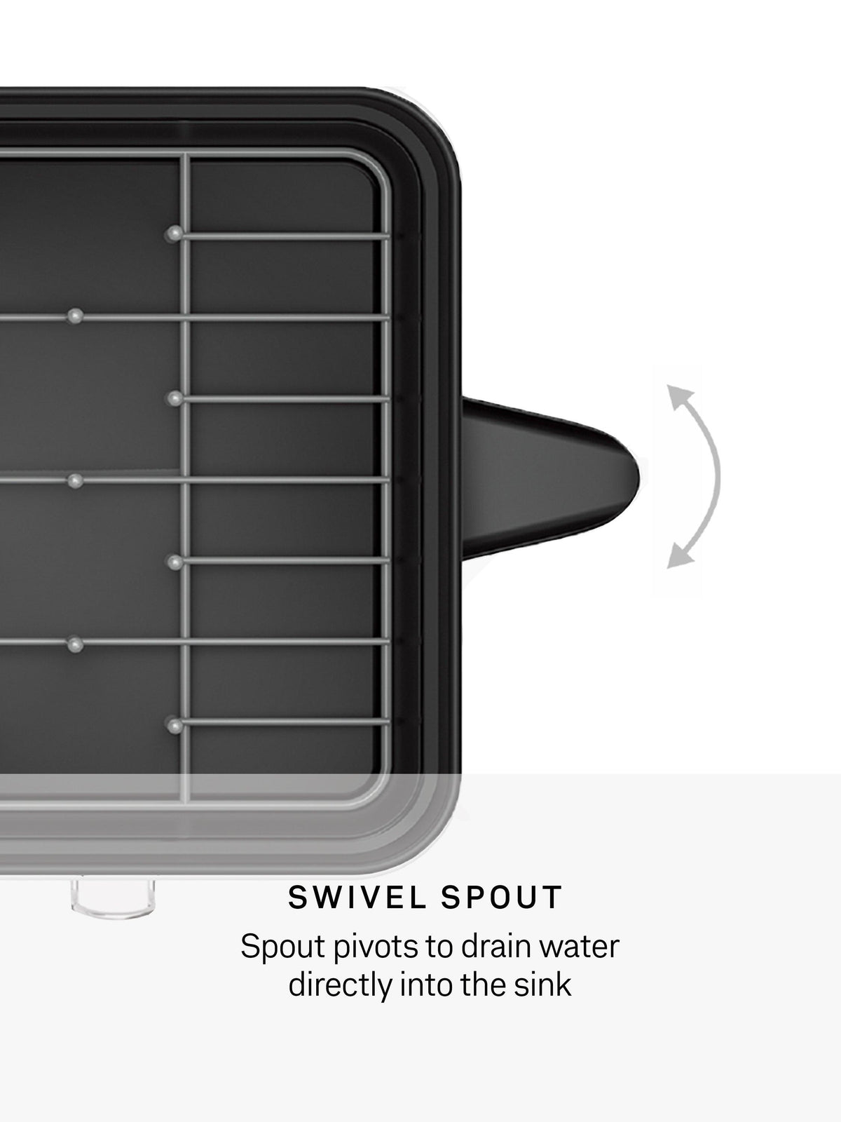 Simplehuman Steel Frame Kitchen Anti-Residue Dish Rack - Matte Black Steel