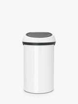 Brabantia Touch Bin 60L White Soft Touch Lid Freestanding Kitchen Waste Bin