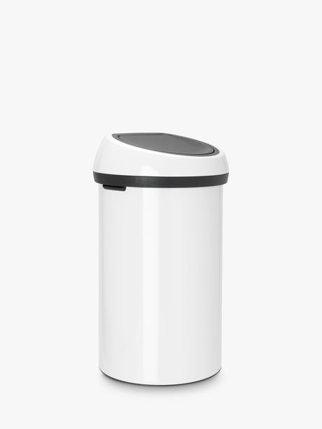 Brabantia Touch Bin 60L White Soft Touch Lid Freestanding Kitchen Waste Bin