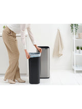 Brabantia Bo Touch Bin 30L Matt Steel Fingerprint Proof Waste Bin - Silver
