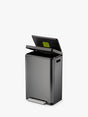 EKO X Cube Pedal Bin 45L Stainless Steel H65.2 x W43.3 x D33.4cm Dark Grey - Kazoop 