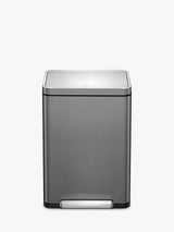 EKO X Cube Pedal Bin 45L Stainless Steel H65.2 x W43.3 x D33.4cm Dark Grey - Kazoop 