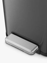 EKO X Cube Pedal Bin 45L Stainless Steel H65.2 x W43.3 x D33.4cm Dark Grey - Kazoop 