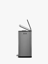EKO X Cube Pedal Bin 45L Stainless Steel H65.2 x W43.3 x D33.4cm Dark Grey - Kazoop 