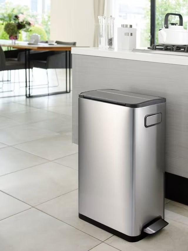 EKO Ecofly 45L Kitchen Recycling Stainless Steel Pedal Bin with Inner Bucket