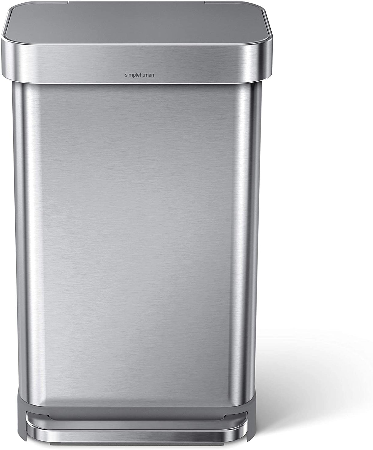 Simplehuman CW2080 Rectangular Pocket Liner Pedal Bin 45L - Stainless Steel