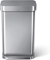 Simplehuman CW2080 Rectangular Pocket Liner Pedal Bin 45L - Stainless Steel