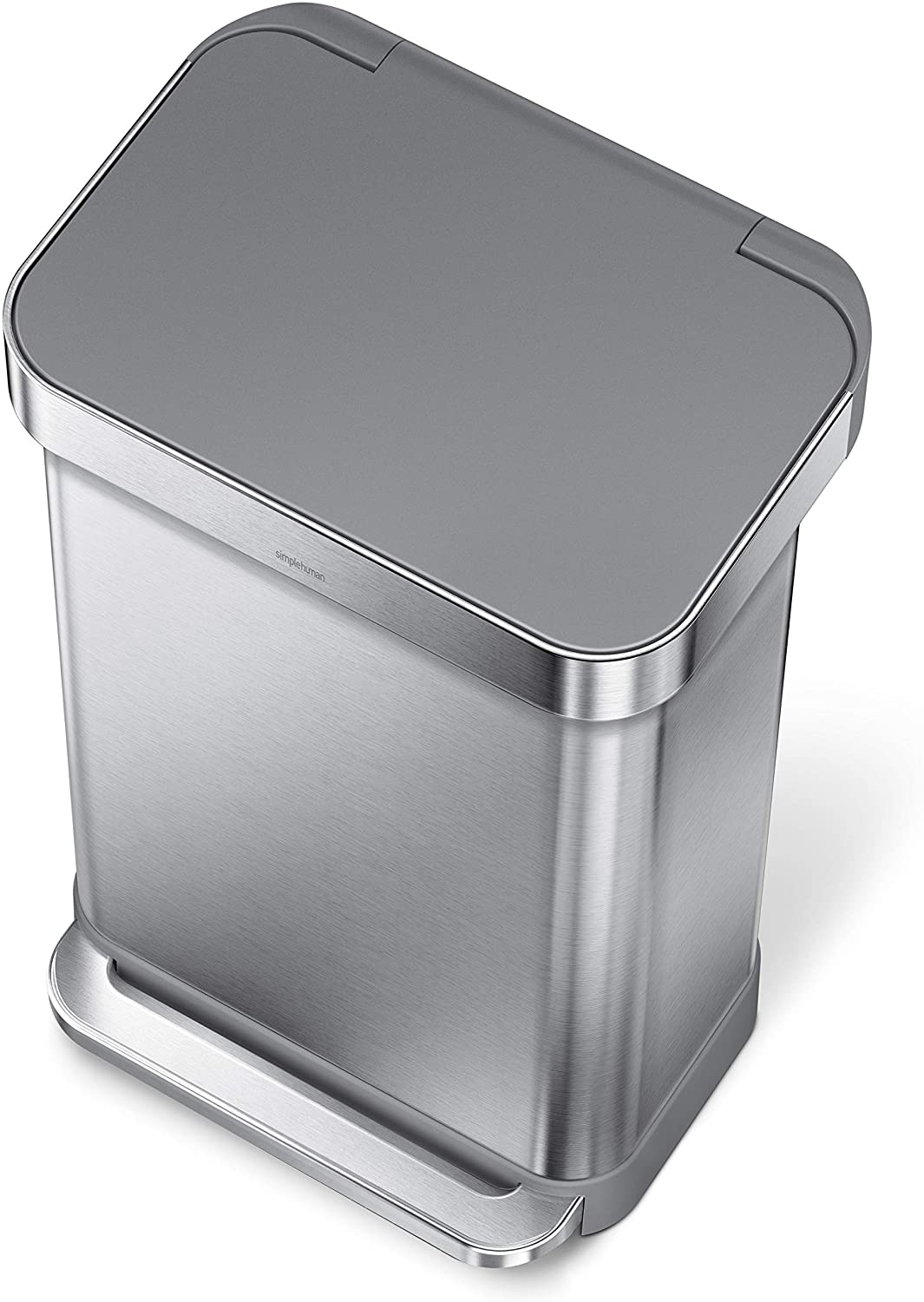 Simplehuman CW2080 Rectangular Pocket Liner Pedal Bin 45L - Stainless Steel