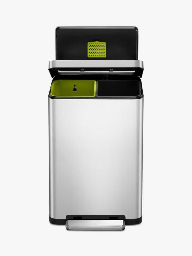 EKO X Cube 40L Dual Soft Close Kitchen Recycling Pedal Bin - Stainless Steel
