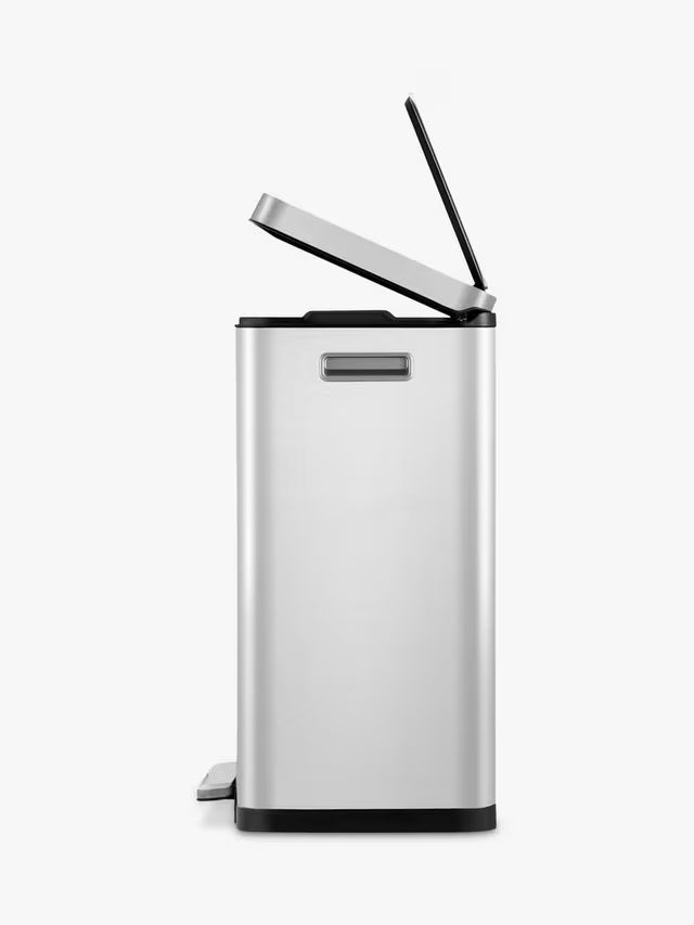 EKO X Cube 40L Dual Soft Close Kitchen Recycling Pedal Bin - Stainless Steel