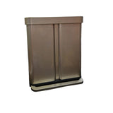 Simplehuman 58L Dual Compartment Liner Pocket Recycling Pedal Bin - Gold