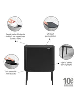 Brabantia Bo Touch Dual Recycling Bin With Inner Buckets - 11L + 23L - Black