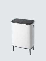 Brabantia Bo Hi 2 x 30L Modern Indoor Kitchen Slim Recycling Touch Bin White