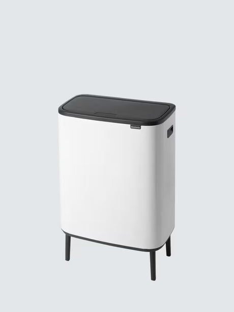 Brabantia Bo Hi 2 x 30L Modern Indoor Kitchen Slim Recycling Touch Bin White