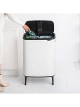 Brabantia Bo Hi 2 x 30L Modern Indoor Kitchen Slim Recycling Touch Bin White