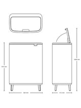 Brabantia Bo Hi 2 x 30L Modern Indoor Kitchen Slim Recycling Touch Bin White
