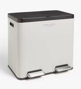 John Lewis 2 Section 60L Recycling Kitchen Pedal Bin with Handles - Grey