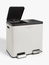 John Lewis 2 Section 60L Recycling Kitchen Pedal Bin with Handles - Grey