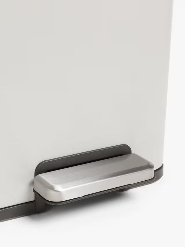 John Lewis 2 Section 60L Recycling Kitchen Pedal Bin with Handles - Grey