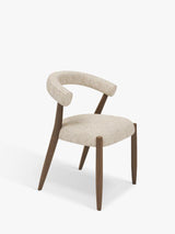 John Lewis Odell Walnut Leg Ergonomic Dining Chair - Atlas Ecru 77x58x53cm