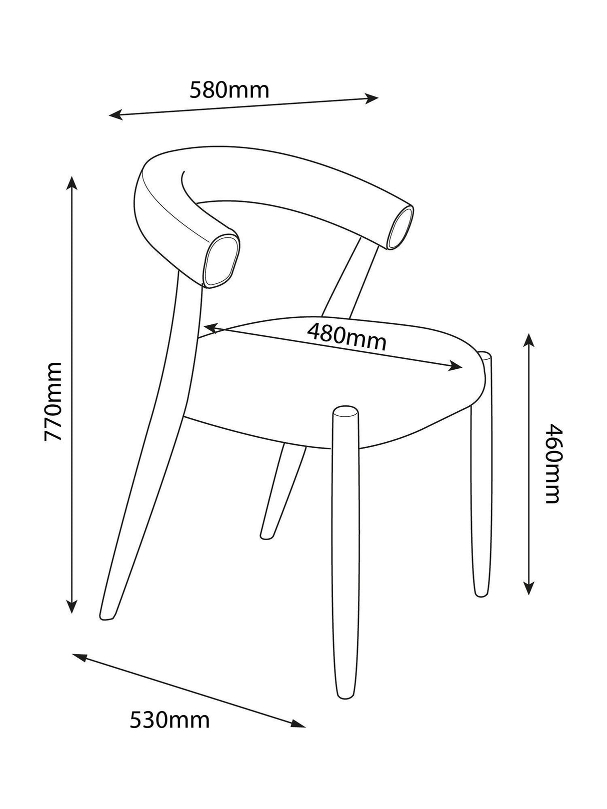 John Lewis Odell Walnut Leg Ergonomic Dining Chair - Atlas Ecru 77x58x53cm