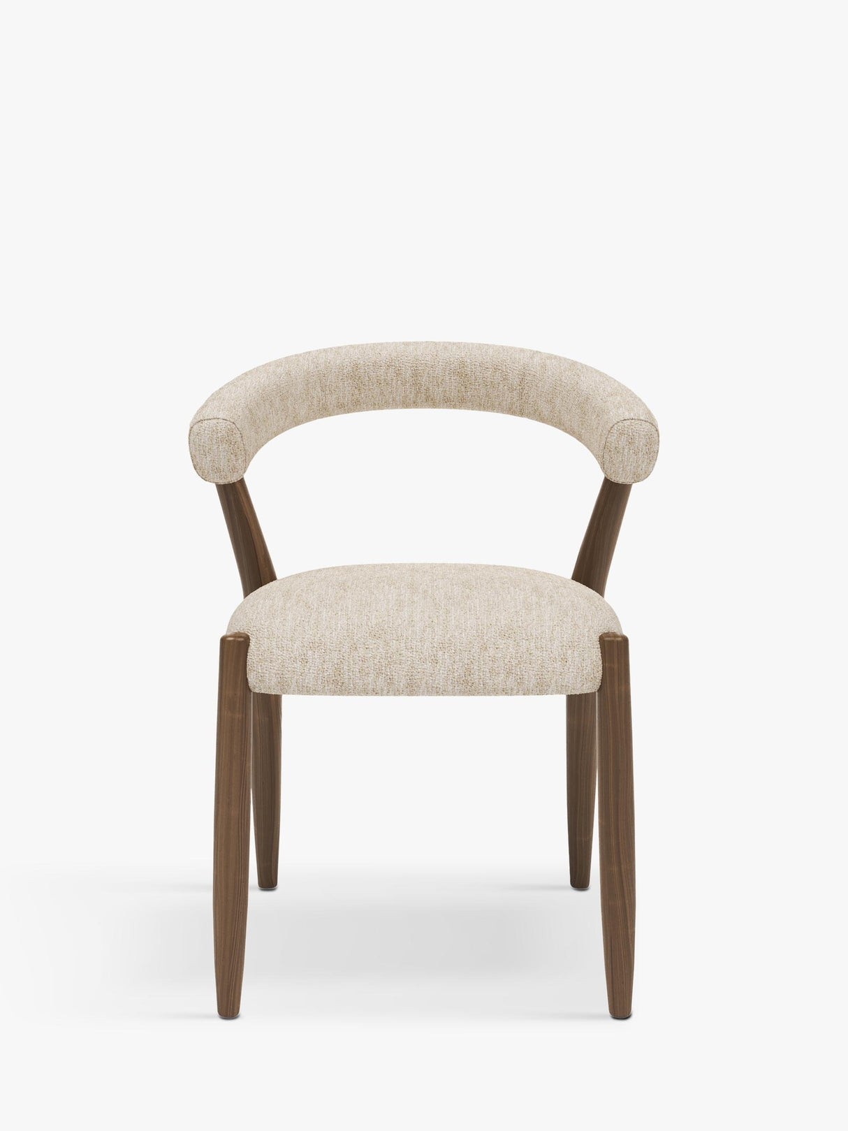 John Lewis Odell Walnut Leg Ergonomic Dining Chair - Atlas Ecru 77x58x53cm