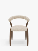 John Lewis Odell Walnut Leg Ergonomic Dining Chair - Atlas Ecru 77x58x53cm