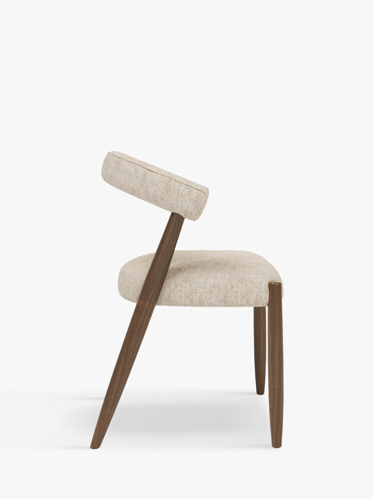 John Lewis Odell Walnut Leg Ergonomic Dining Chair - Atlas Ecru 77x58x53cm