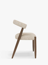 John Lewis Odell Walnut Leg Ergonomic Dining Chair - Atlas Ecru 77x58x53cm