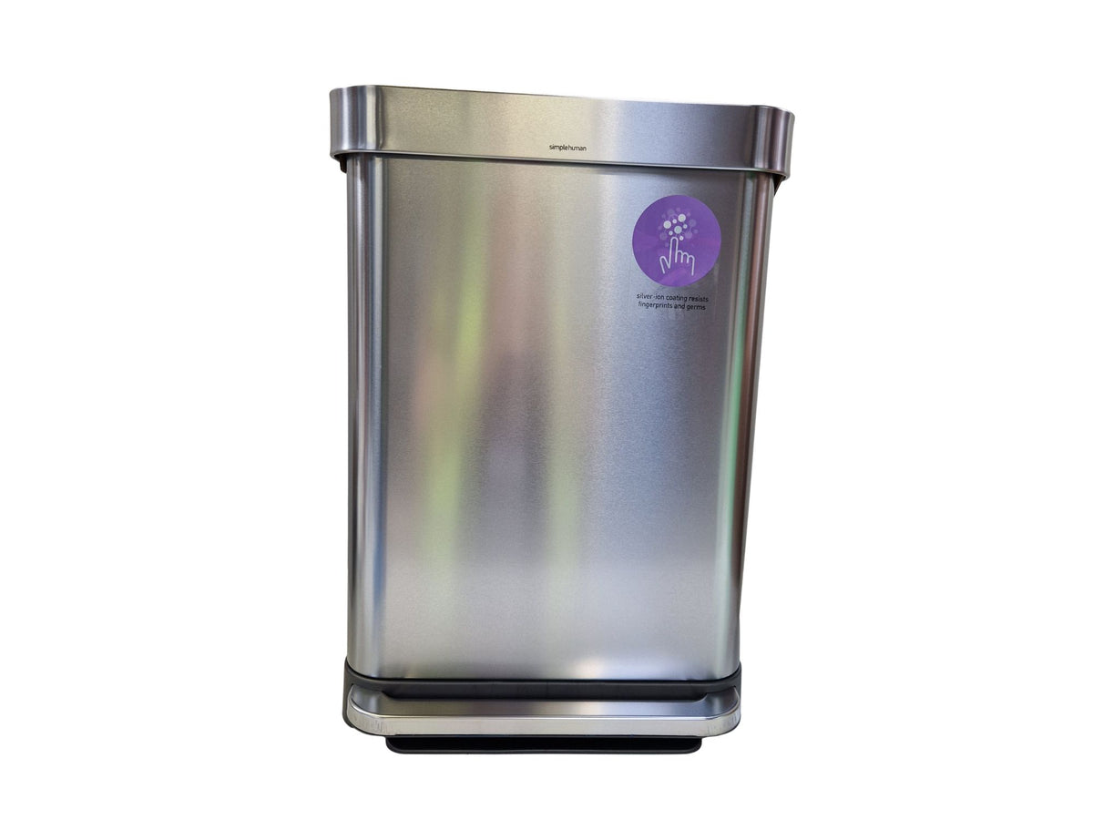 simplehuman Liner Pocket Kitchen Pedal Bin 55L - Brushed Stainless Steel