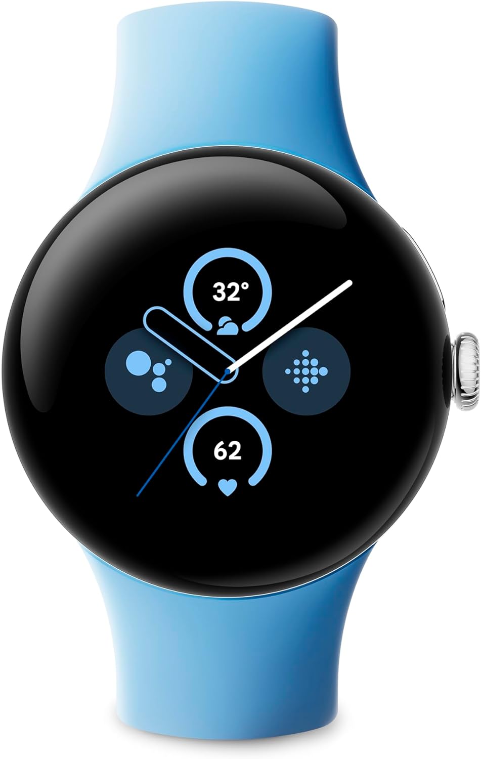 Google Pixel Watch 2 WiFi with Google Assistant Smartwatch Silver Bay Strap