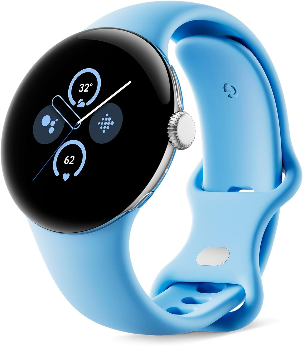 Google Pixel Watch 2 WiFi with Google Assistant Smartwatch Silver Bay Strap