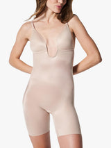 Spanx SPANXshape Suit Your Fancy Plunge Low-Back Mid-Thigh Bodysuit - Small