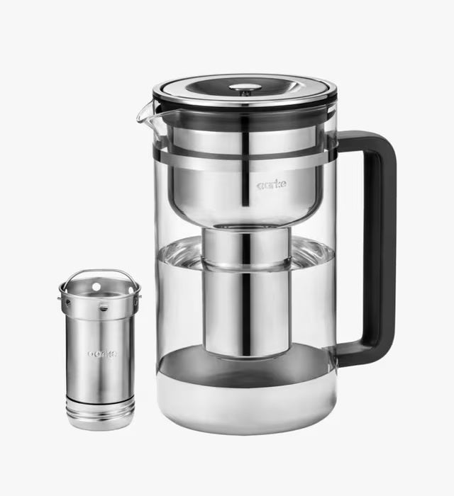 Aarke Purifier Large 2.8L Water Filter Glass Pitcher - Clear/Stainless Steel