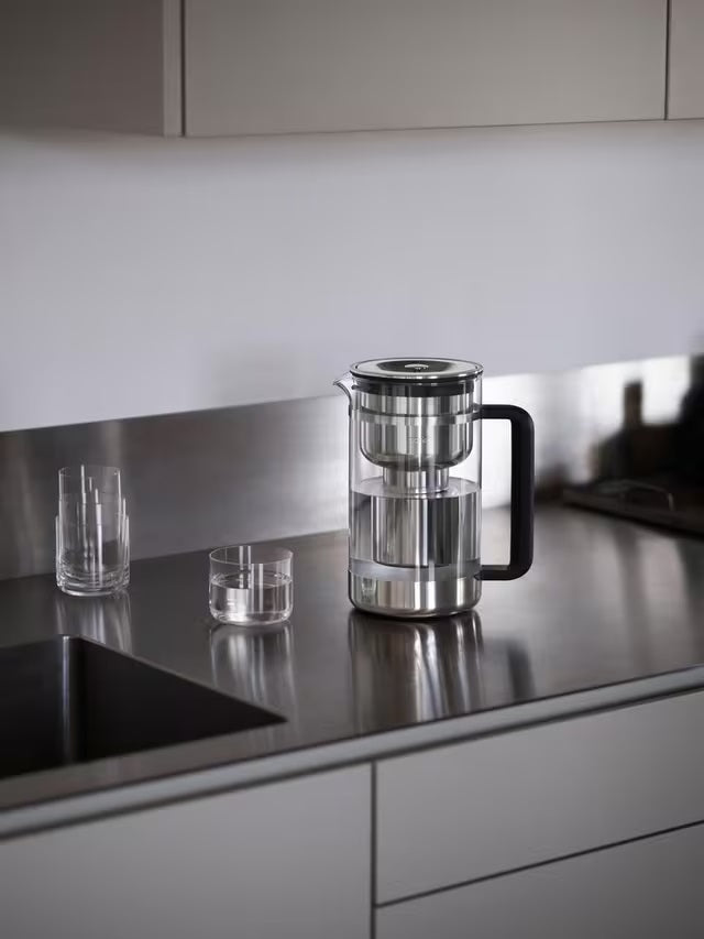 Aarke Purifier Large 2.8L Water Filter Glass Pitcher - Clear/Stainless Steel