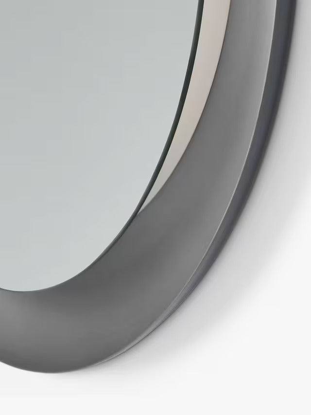 John Lewis Illuminated LED Round Decorative Bathroom Tray Mirror - Grey