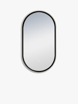 John Lewis Vela Pill LED Heated Illuminated Bathroom Mirror 90 x 50cm Black