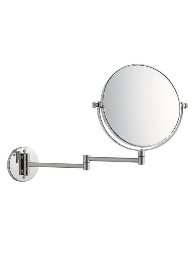 John Lewis Lux Extendable Bathroom Makeup Adjustable Swivel Mirror - Silver
