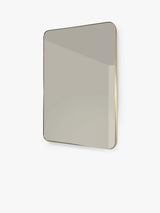 hib. Fusion Curve Wall Mounted Bathroom Mirror - Brushed Brass - H70 x W50cm