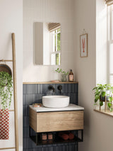 Hib. Fusion Curve Aluminium Bathroom Wall Mirror 60 x 40cm - Matt White