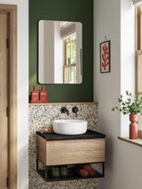 Hib. Fusion Curve Aluminium Bathroom Wall Mirror 60 x 40cm - Matt White