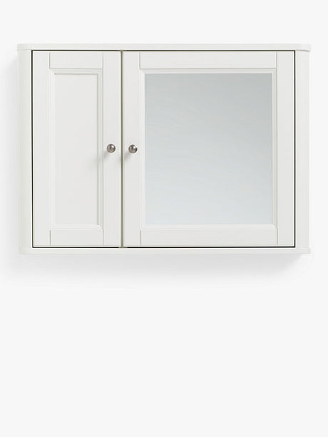 John Lewis Portsman Double Mirrored Bathroom Cabinet H42 x W60cm - White - Kazoop 