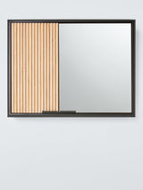 John Lewis ANYDAY Wall Mounted Bamboo Ridge Soft Close Mirror Cabinet Black